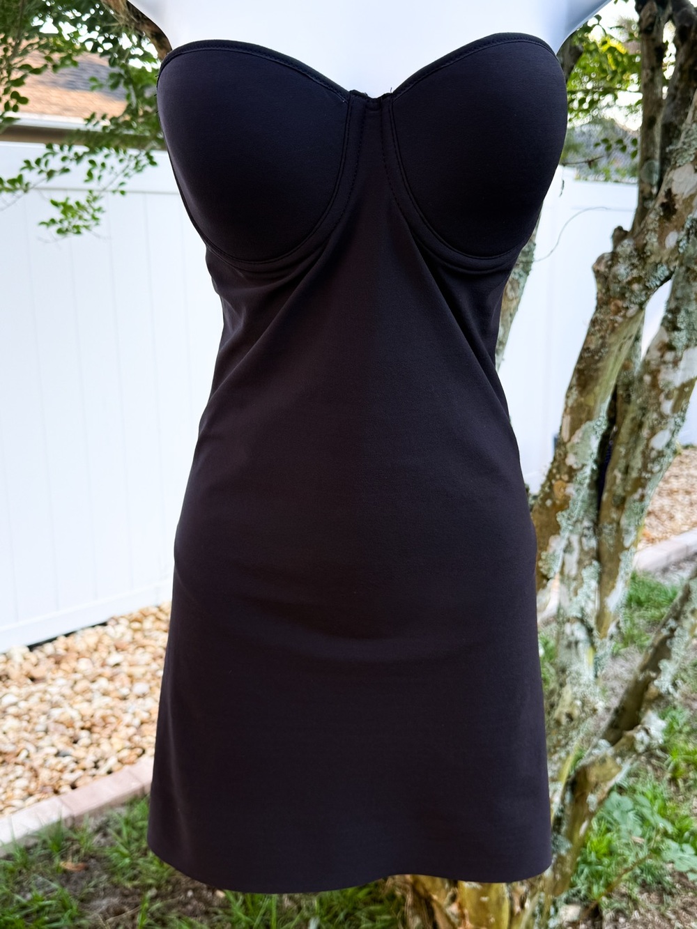 Ambrielle Black Strapless Shapewear Slip Dress 36B Mini Bodycon